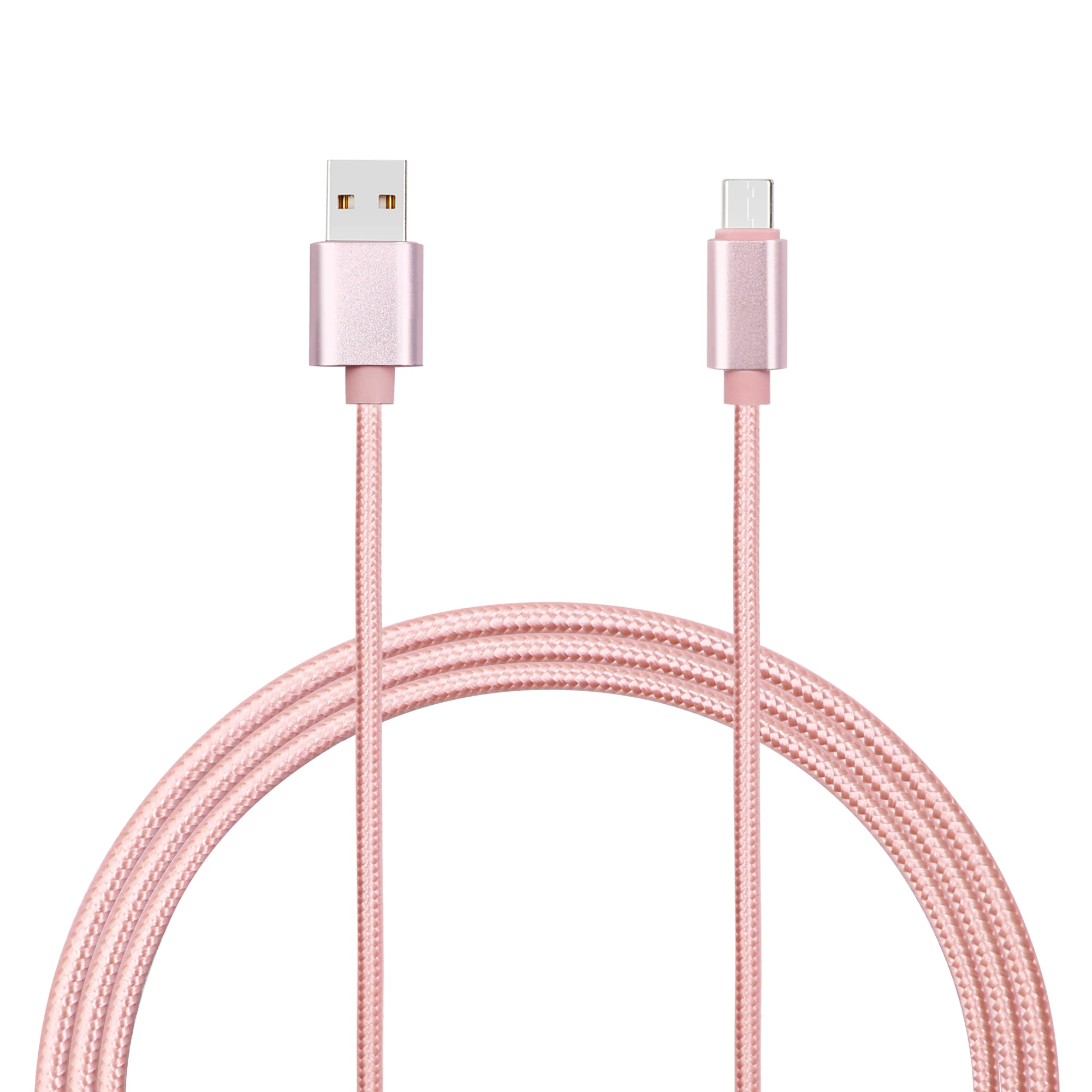 3ft 6ft 10ft Nylon Braided Metal Head Cable Fast Charging Type c usb Charger Data usb Cable For iphone