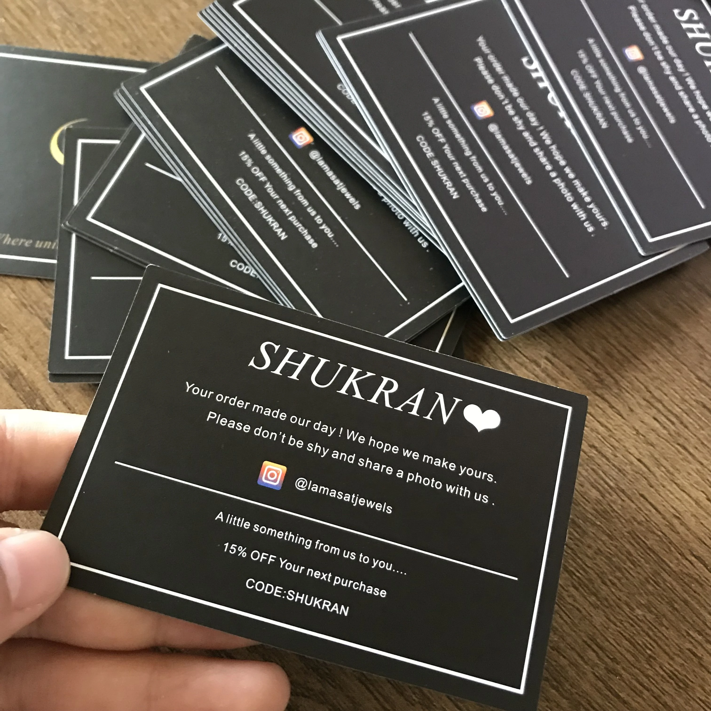 Custom Thank You Card Eco-friendly Design Offset Printing for