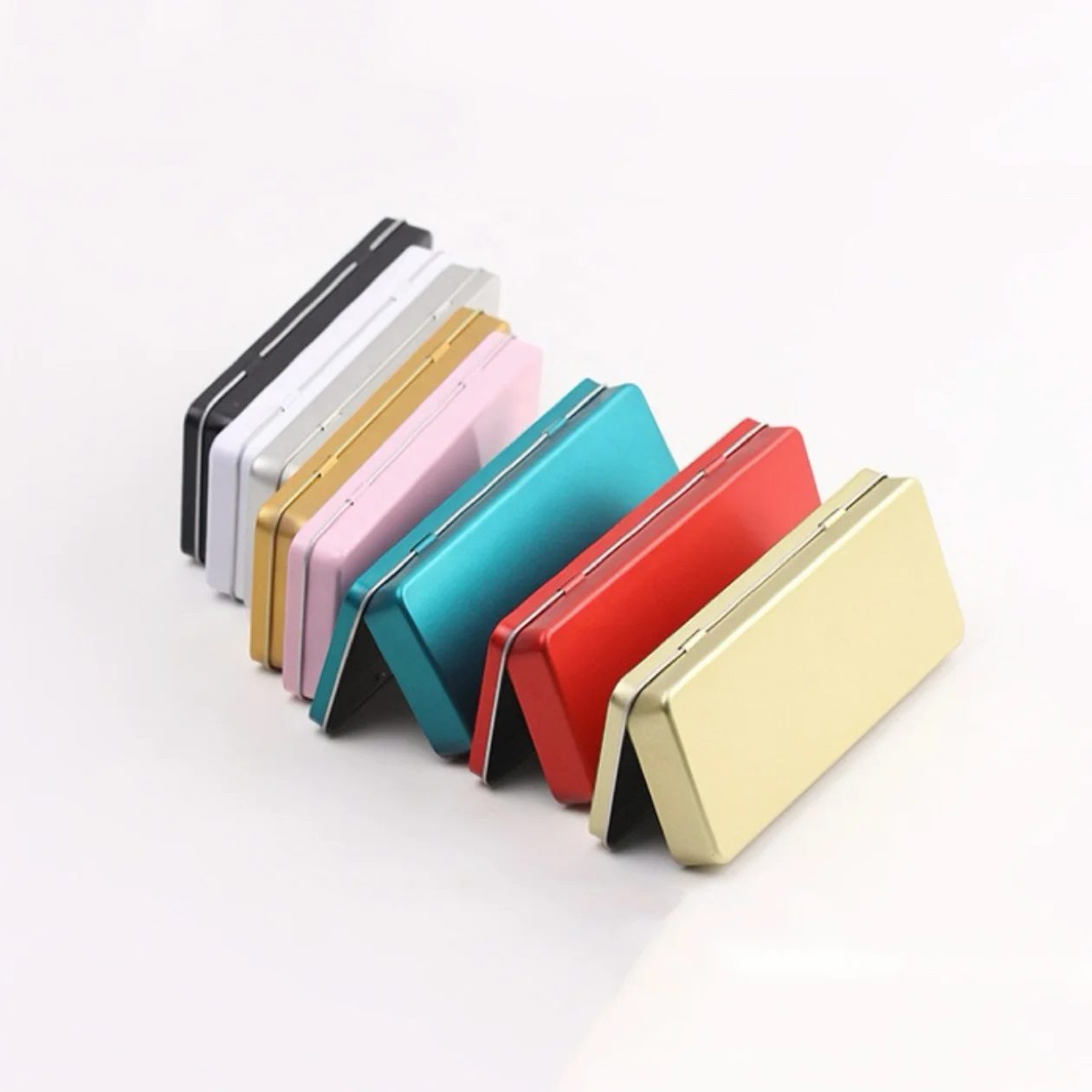 Bulk Hinged Lid Empty Crafts Cards Pencil Box Metal Boxes for Storage