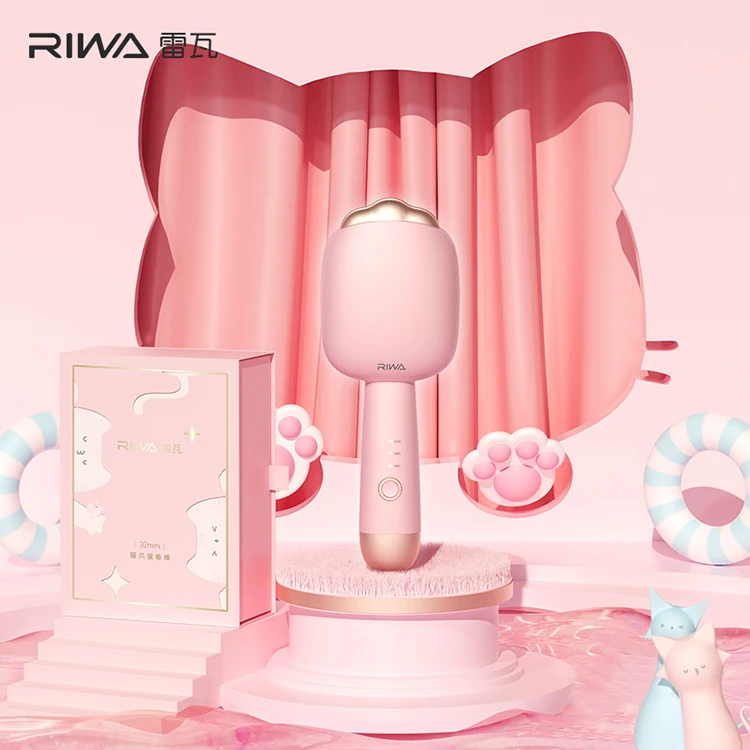 RIWA Mini Cute Cat Shape Curling Iron Electric Wholesale Ceramic Magic Hair Curler