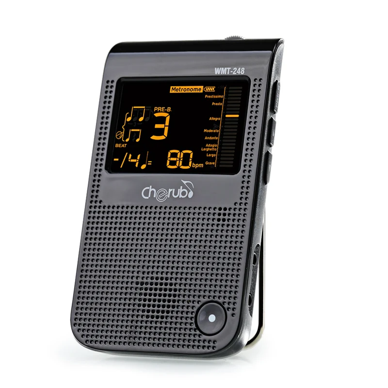 OEM   Rechargeable black piano digital Electronic metronome tuner for Music Instrument