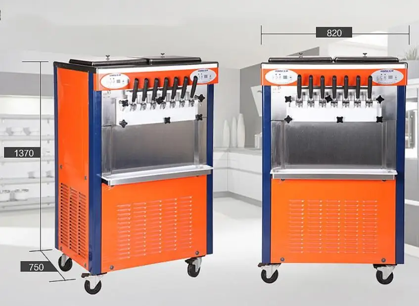 Ice cream machine large commercial seven head seven color ice cream machine vertical stainless steel ice cream machine