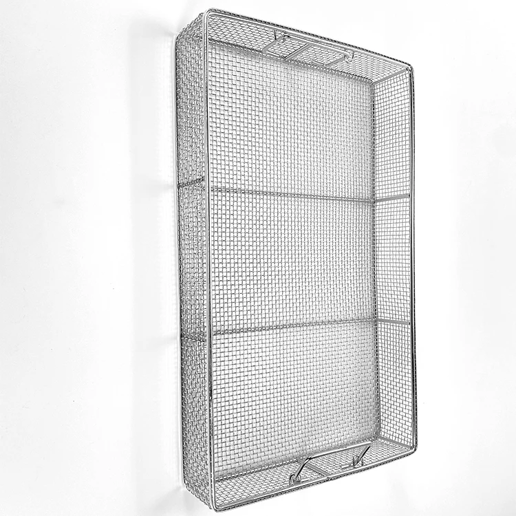 Stainless steel wire food storage basket welded mesh display basket