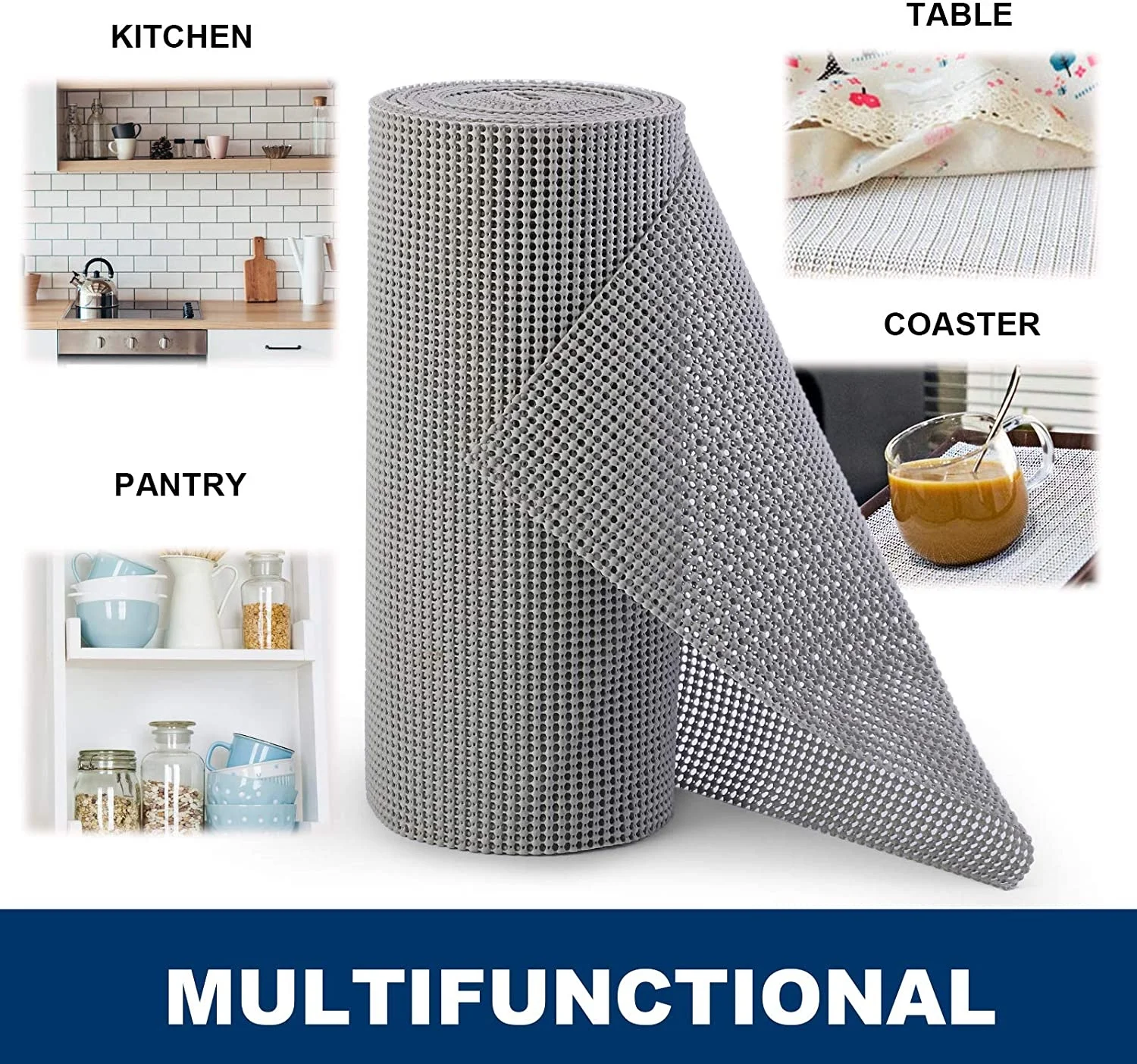 Eco-friendly Anti Slip Drawer Mat Non Adhesive Kitchen Shelf Liner