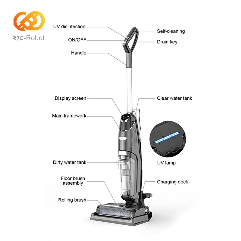 multi-functional auto cleaning multi-surface floor carpet washing cleaner household mop cordless vacuum cleaner for hard floor