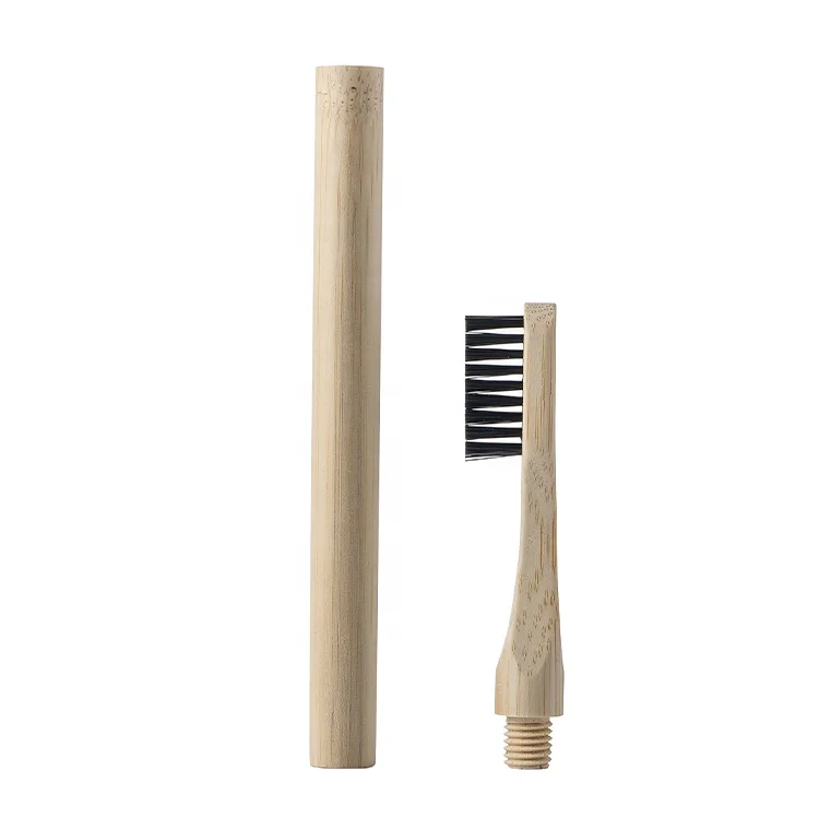Eco-friendly Bamboo Toothbrush with Replaceable Heads for Biodegradable Soft Charcoal Bristle  remove and replaceable  Heads