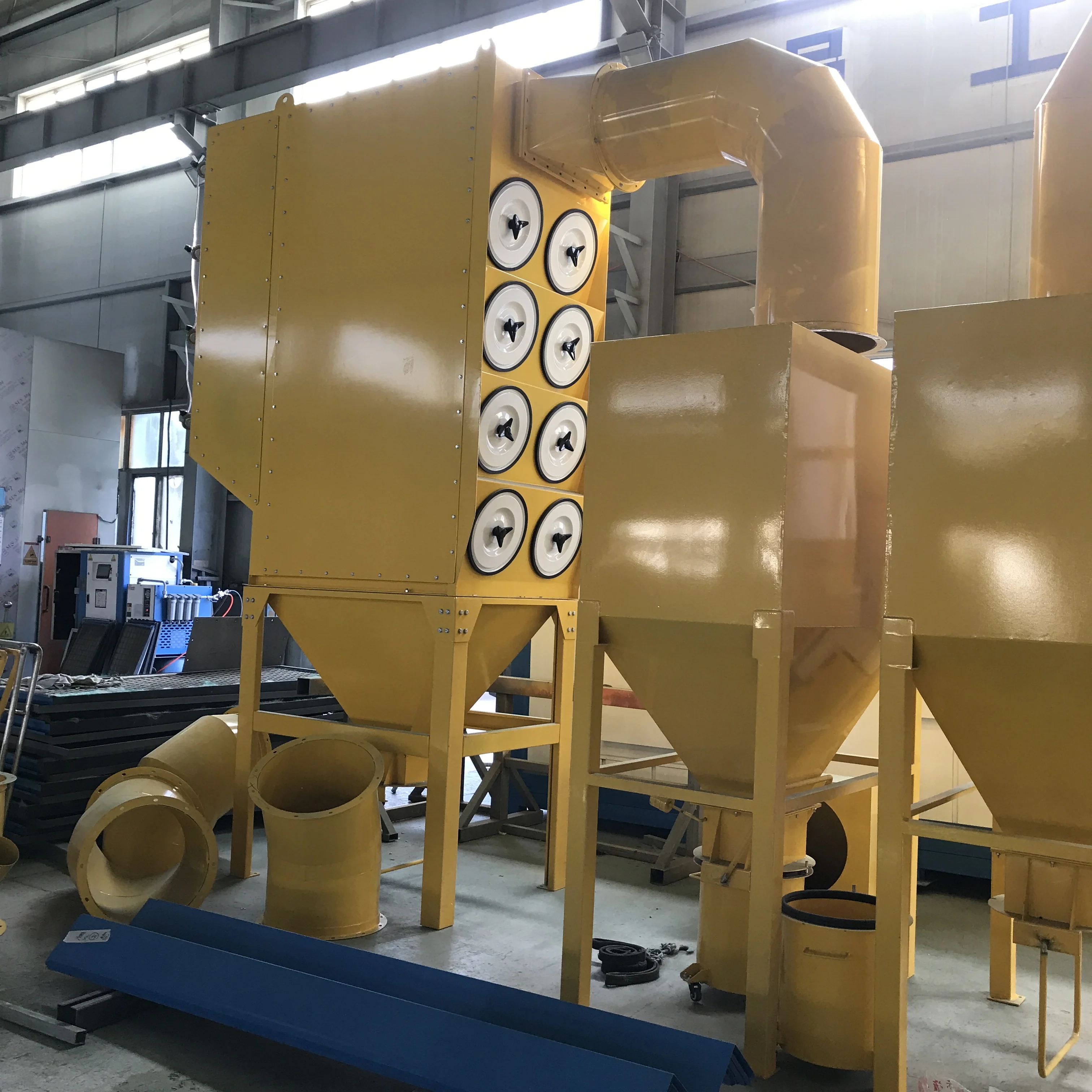 allway brand horizontal hydraulic sawdust wood industrial pulse cartridge filter dust collector