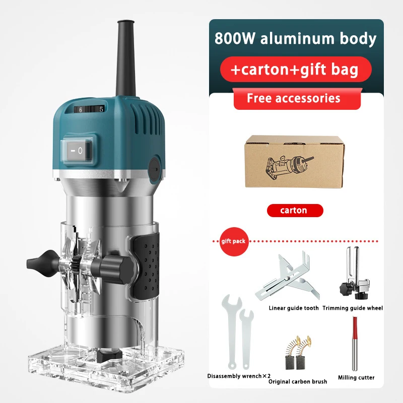 6-speed Speed Trimming Machine Woodworking Electric Trimmer Milling Engraving Slotting Hand Carving Router