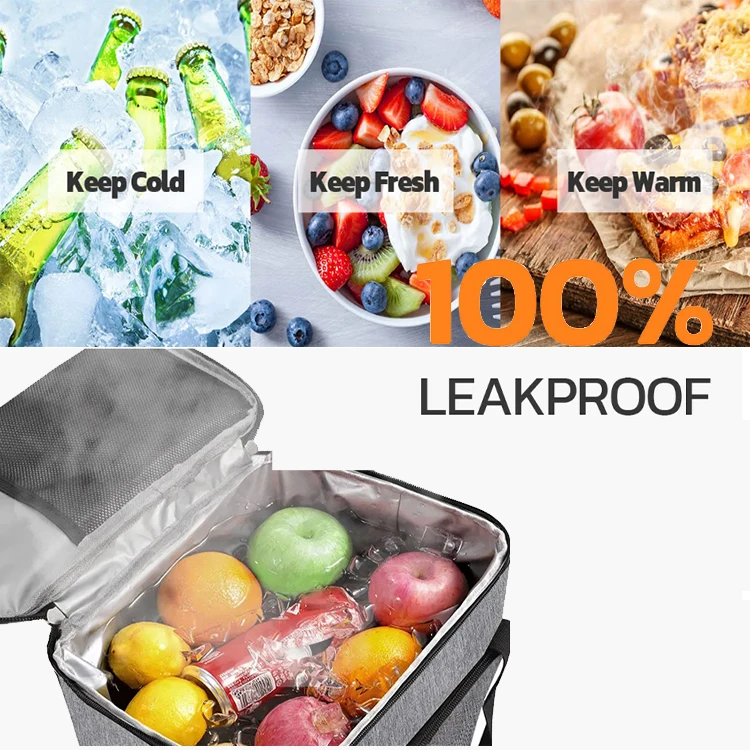Wholesale Promotional Collapsible Waterproof Leakproof Insulated Picnic Collapsible Cooling Bag Custom Lunch Tote Cooler Bag