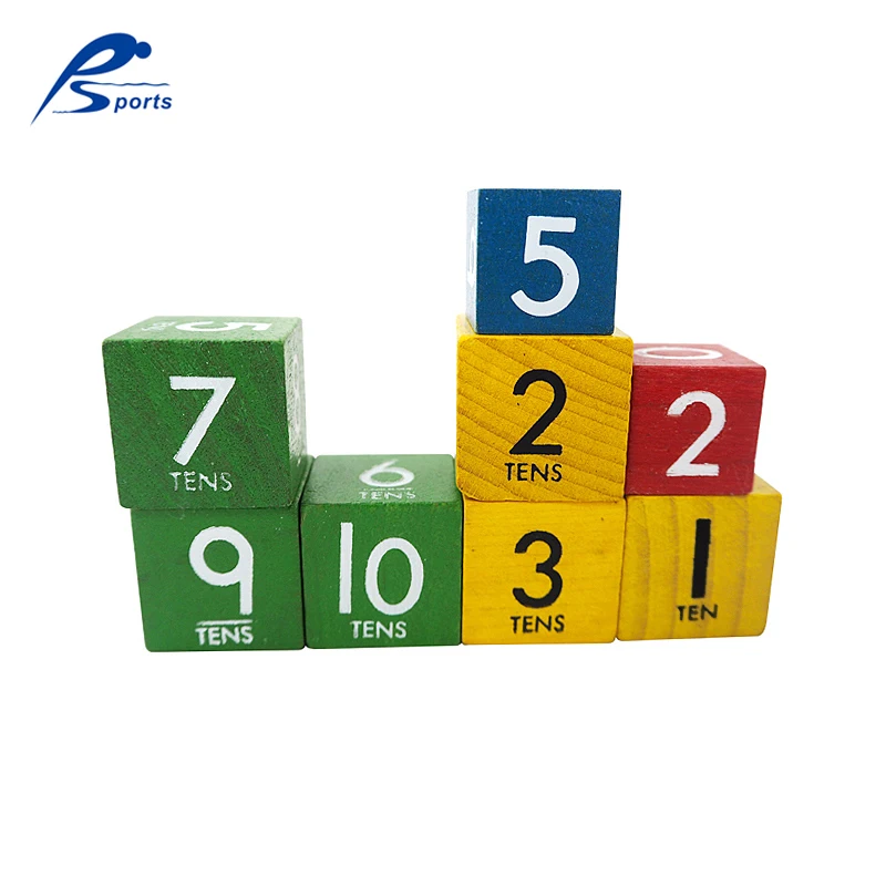 
Wood Toys 60pcs 20/25mm 4 Colors with Black and White Number 0~10 Wooden Dice Mixed 