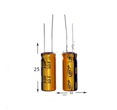 Super capacitor 3v 10f 10*25mm Farad Capacitor Double Layer Supercapacitor