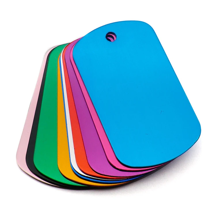 custom round anodized aluminium laser dog tags high quality engraved metal hanging pet tags nameplates blank dog tags