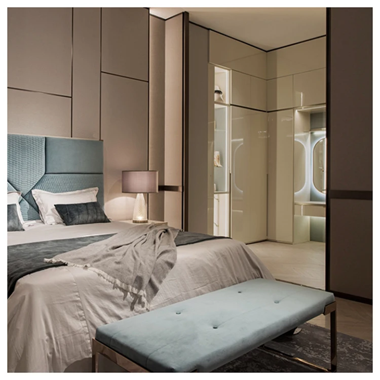 High Quality Custom Luxury Bed Chair Bench Modern Furniture Bedroom Bed End Stool