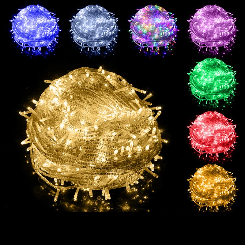 10M 50M customised led Waterproof Garland outdoor xmas Light Led Holiday Christmas Party Wedding Decoration fairy String Light