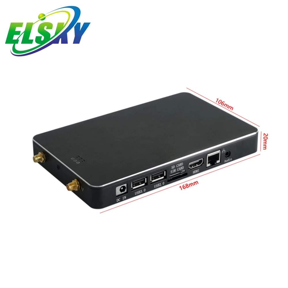 ELSKY Fanless android mini pc with CPU Rockchip RK3288  4K Display 2COM RS232 arm motherboard USB2.0