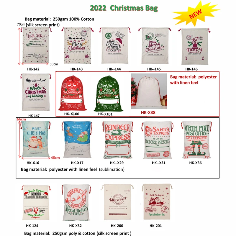 High King In Stock Fabric Eco Sack Drawstring Cloth Christmas Gift Bag In Bulk