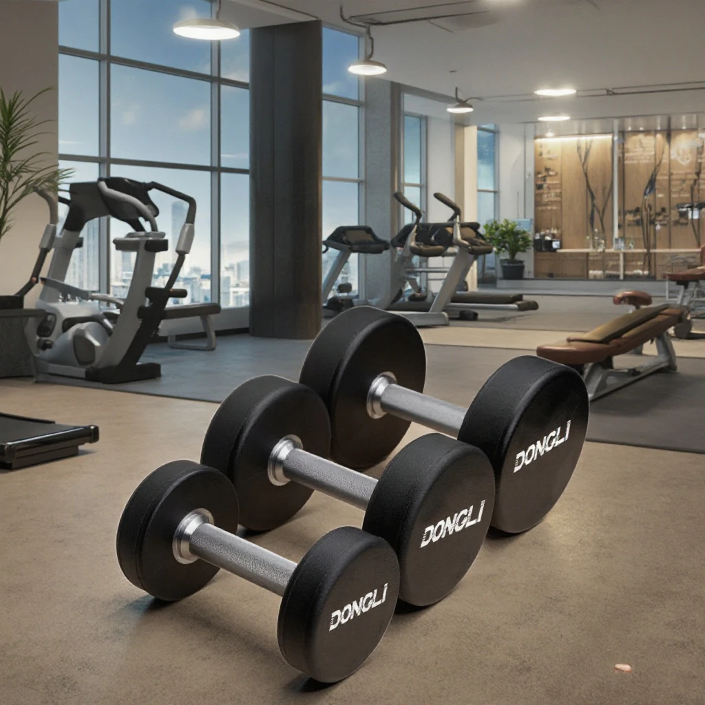 Customized Logo Commercial PU Dumbbells Fixed Urethane Dumbbells Sets Body Workouts Iron Steel Cast Iron CPU Neoprene Dumbbells