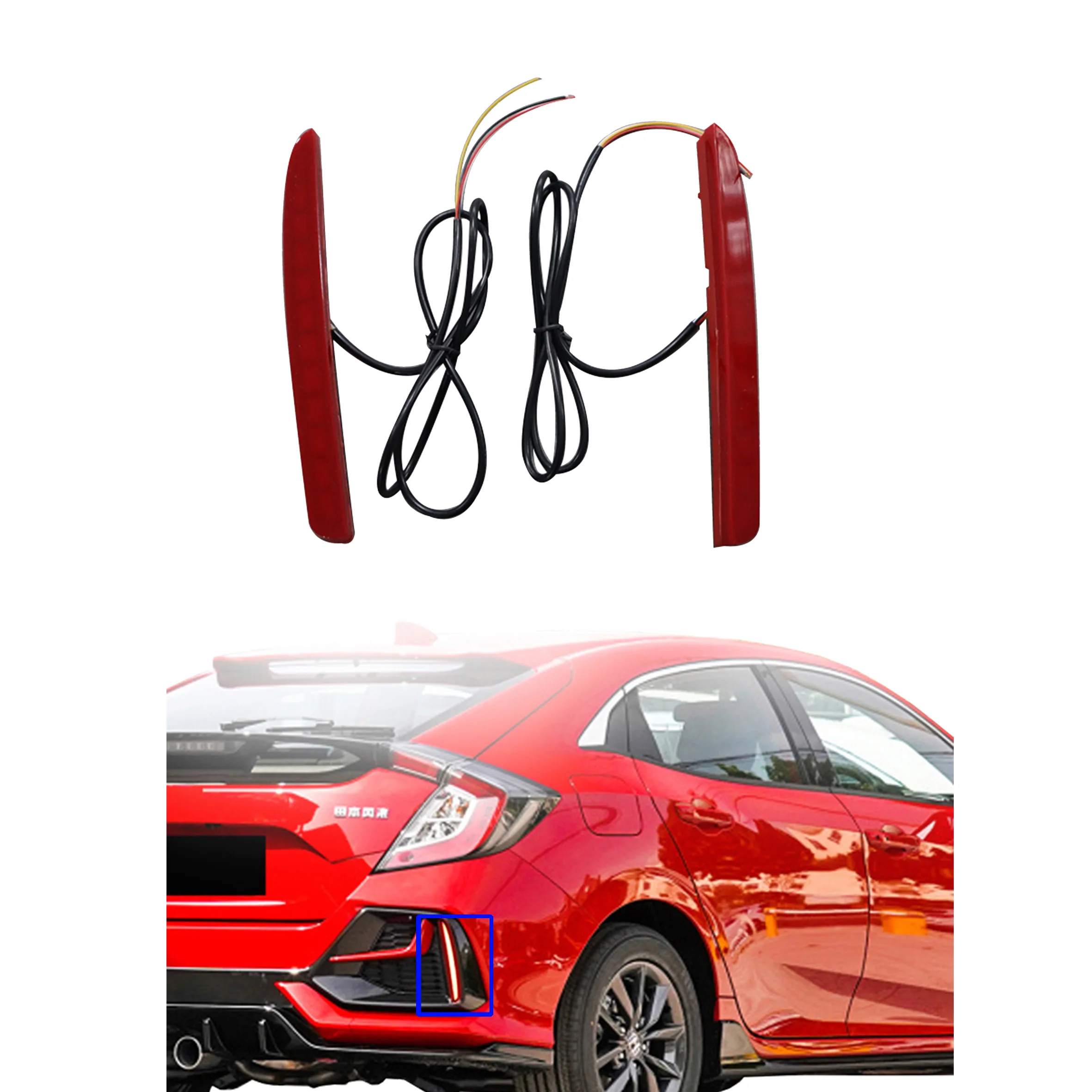 High quality rear bumper lights for Honda Civic Reversing Brake Lamp LED Tail Lamp