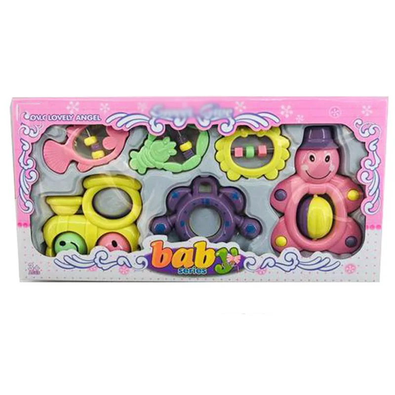 6 шт. детский конструкторский набор «погремушка» новорожденный шейкер музыкальный ручной Beel-погремушка-образовательная игрушка