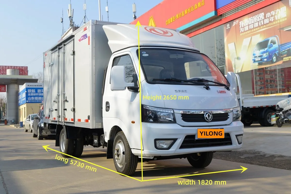 Dongfeng 4x2 mini pickup truck small cargo box van 109hp left drive 6 wheel diesel small commercial van cargo truck