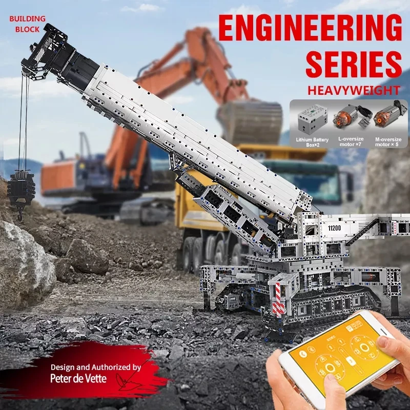 Mould King 17002 Cranes Building Kits MOC Building Blocks Set to Build Toy for Collections Enthusiasts with Motor Remote Control
