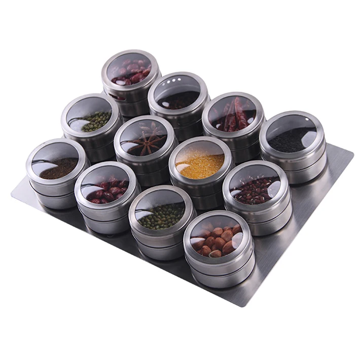 Wholesale Customization 430ss Silver Spice Containers Packaging Magnetic Spice Tins