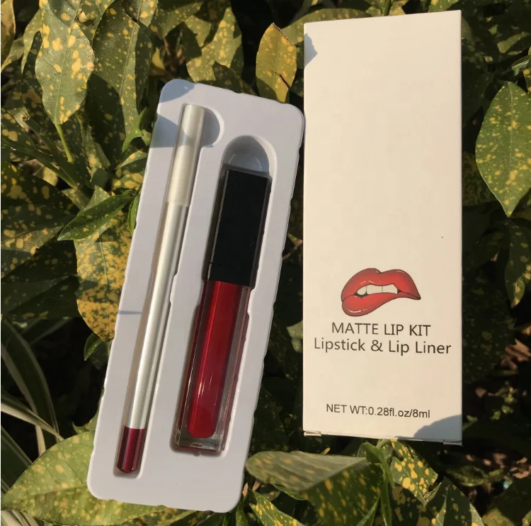 Custom Vegan Lipliner Lip Gloss Kit Make Up Vendor Lipstick Lip Liner Set Private Label Cosmetics