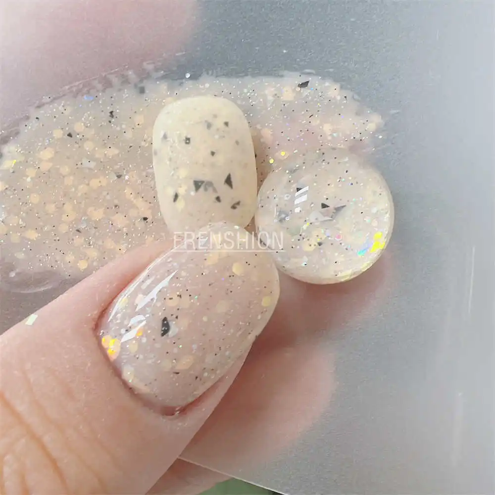 2023 Year Hot Sale Shiny Surface Japanese Style Eggshell Gel Polish For Any Color Base Nails Glitter Gel Polish