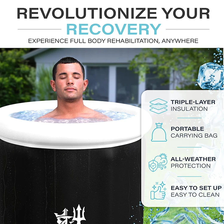 Outdoor small Hot Selling Drop Stitch Tpu Pvc Oem  cold water plunge tub for athletes to enjoy cold water ice