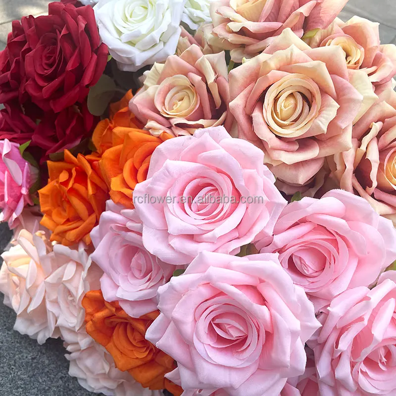 High Quality Artificial Rose Bouquets For Bridal Wedding Centerpieces Floral Decoration 7 Forks Silk Roses Bouquet And Plants