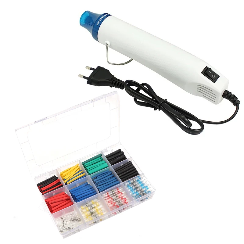 560 шт. термоусадочные трубки портативный формирование Тепловая пушка с припоем уплотнения провода для наращивания волос мини горячего воздуха пистолет для ремонте электронных компонентов