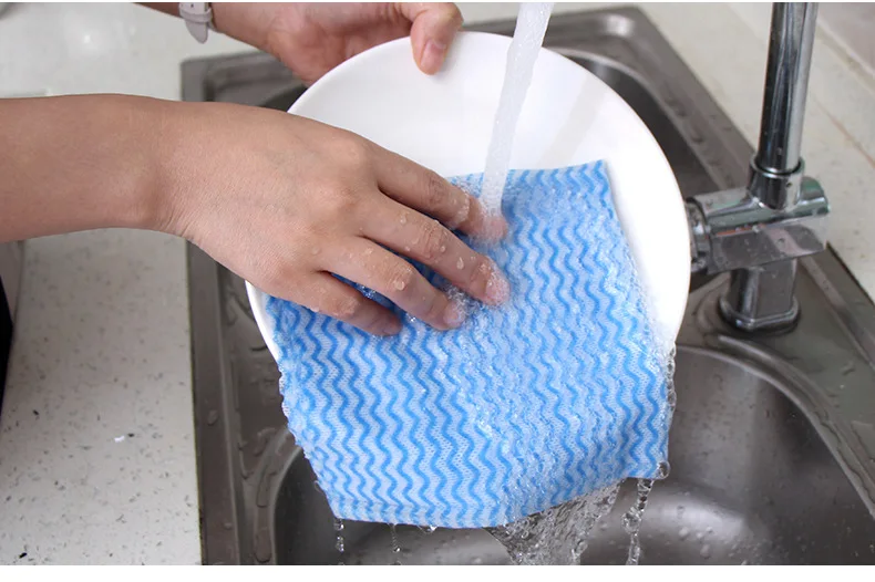 MRTONG Non-Woven Fabric Washing Cleaning Cloth Towels Kitchen Towel Disposable Striped Practical Rags Wiping Scouring Pad