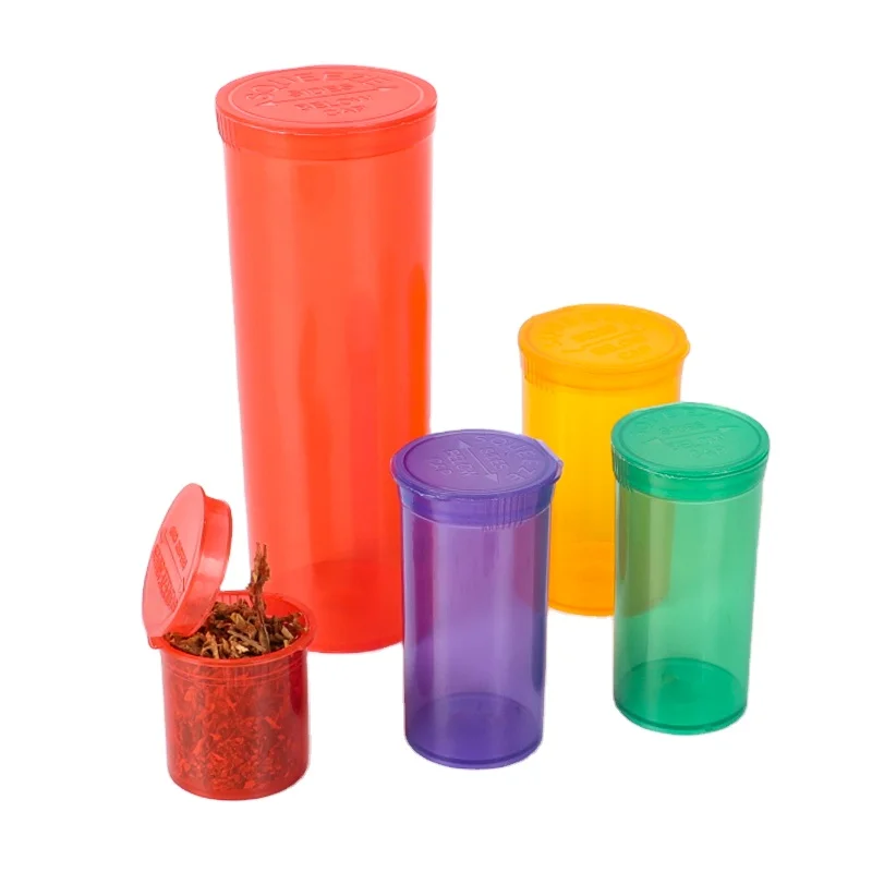 Wholesale Colorful Airtight Pill Container 13dr 19dr 30dr 60dr Pop Top Bottles Rx Plastic Medical Vials Child Safety Containers