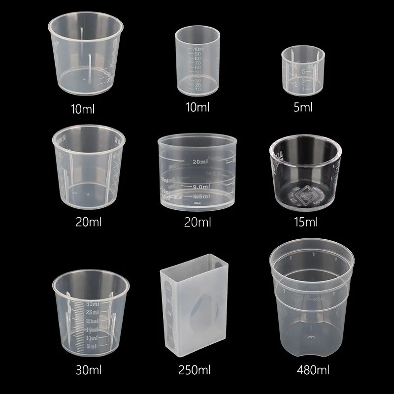 20ml Plastic Measuring Cup Laboratory Measuring Cylinder Food Grade Disposable Mixing Cups With Gradient Scale