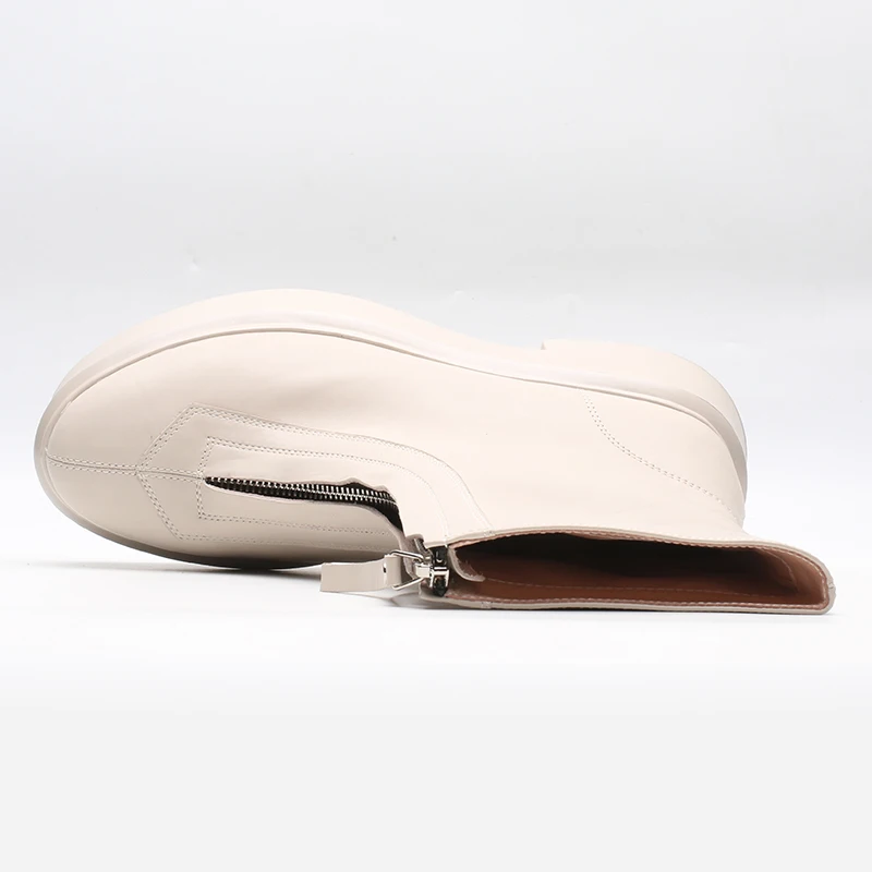 Hot sale white boots women zip boots girls fashion boots
