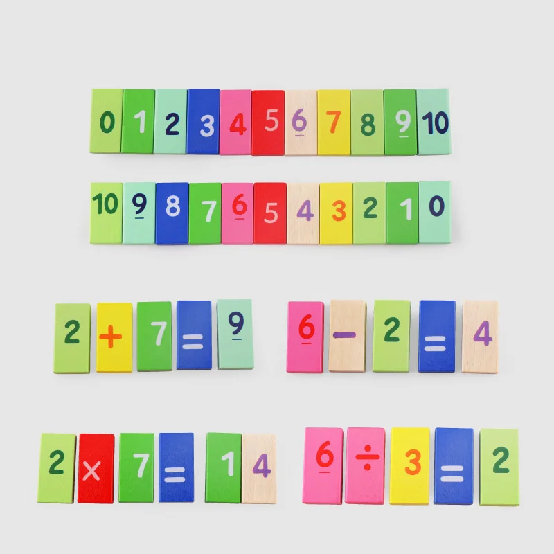 Block dominoes 200 pieces of numeral alphabet arithmetic puzzle wooden dominoes