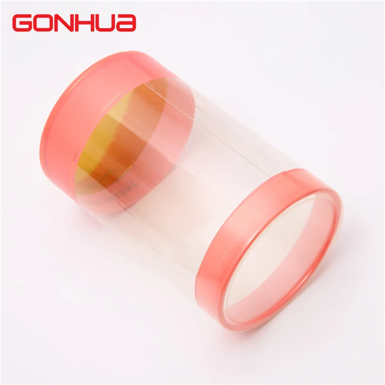 GONHUA Custom Logo Cylinder Gift Box Clear Transparent Printed Cosmetic Plastic PVC PET PP Round Tube Plastic Packaging With Lid