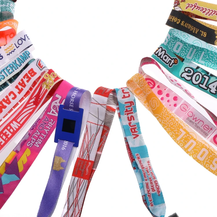 New ideas Party Custom Barrel Lock Wristbands Plain Fabric Festival Cloth Entrance Ticket Event Satin Wristband For Concert