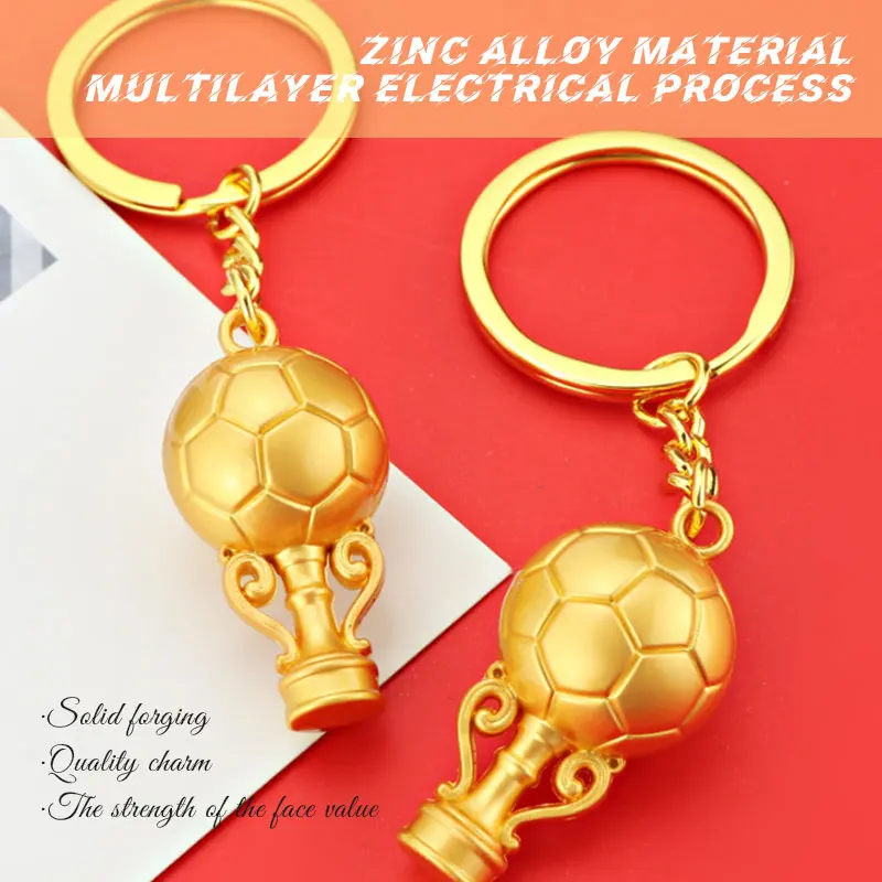 Ready to ship metal keychain for engraving key ring football metal keychain gold color