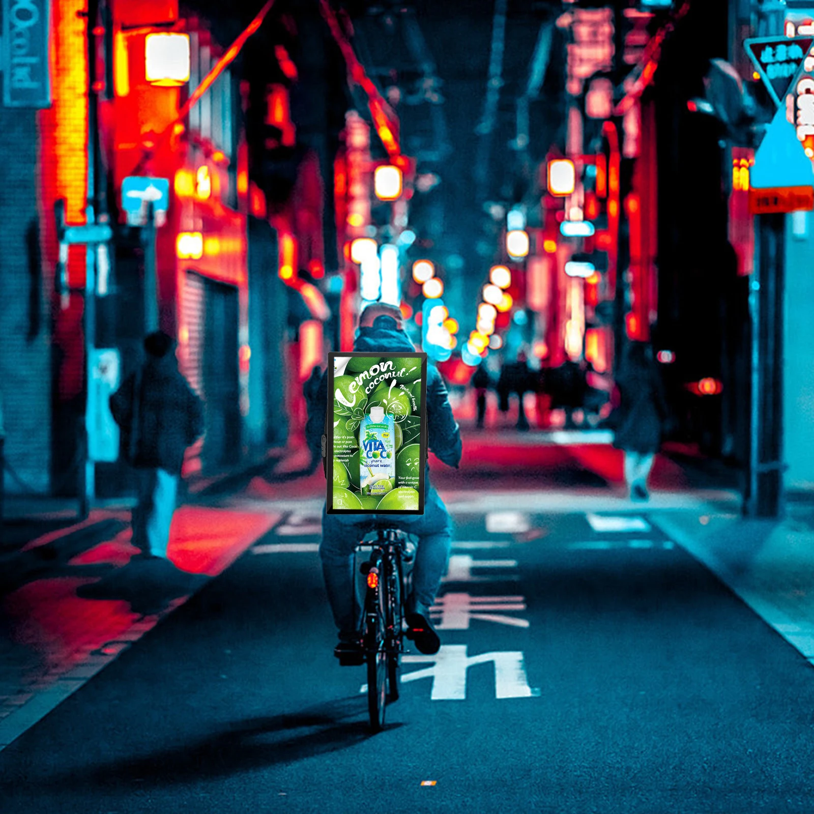 Outdoor Electronic Advertising Lcd Display Screen Led Backpack Mobile 21.5 27inch Outdoor Advertising Players