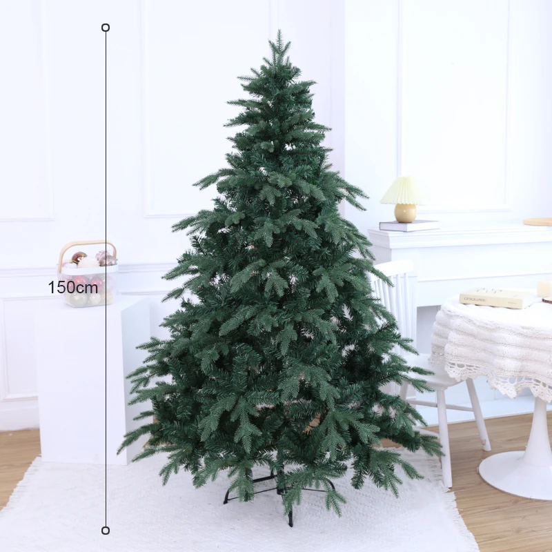 Xmas PE & PVC Mixed Snow Artificial Christmas Tree Large White Christmas Tree Snowflakes Ornaments Home Use PET Material