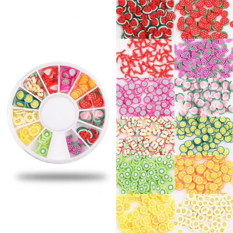 2024 Hot Style 3d Colorful Mixed Fruit Style Designs Kids Nail Nail Art Wholesale Supplies Jewelry Stone Gem Nail Decoration