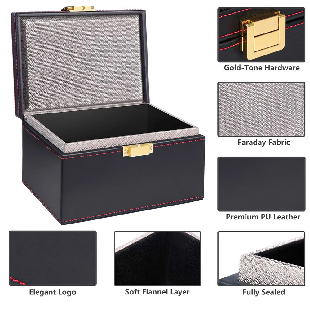 Коробка Faraday с сумочкой бесключевой доступ безопасный протектор для автомобильного ключа противокражная блокирующая клетка RFID