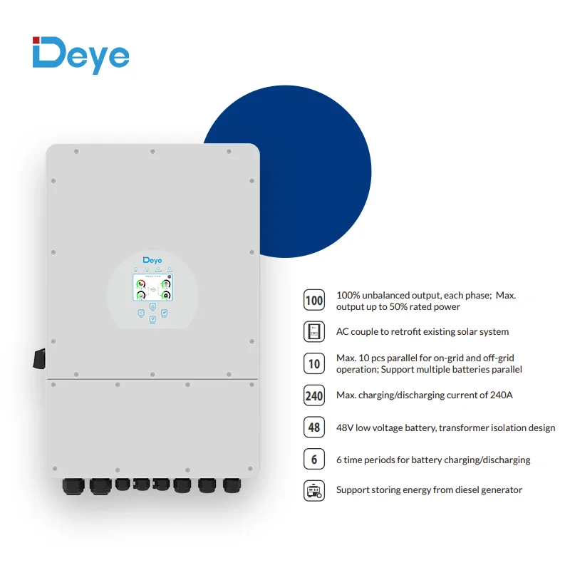 Deye 5kw 6kw 8kw 10kw 12kw 15kw 20kw HV Hybrid Invertor EU Price 3 Phase 5kva 10kva 20kva High Voltage Solar System Inverter