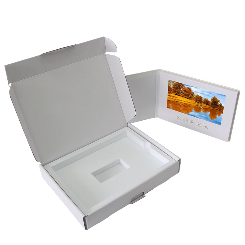 Our Wedding  linen video book with 7 inch HD IPS LCD screen hardcover  video brochure gift greeting card