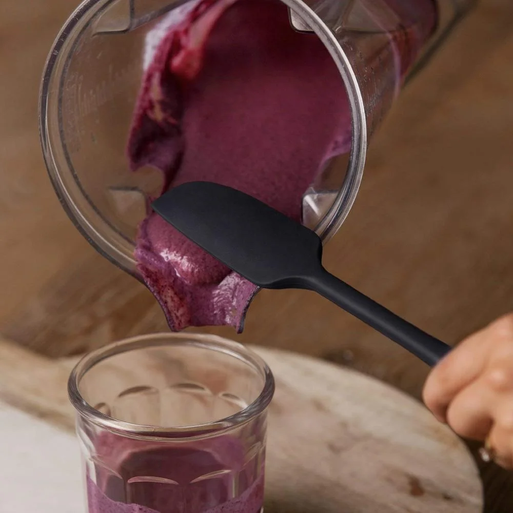 Seamless Series Long Handle Silicone Jar Spatula BPA Free Silicone Scraper for  Blenders