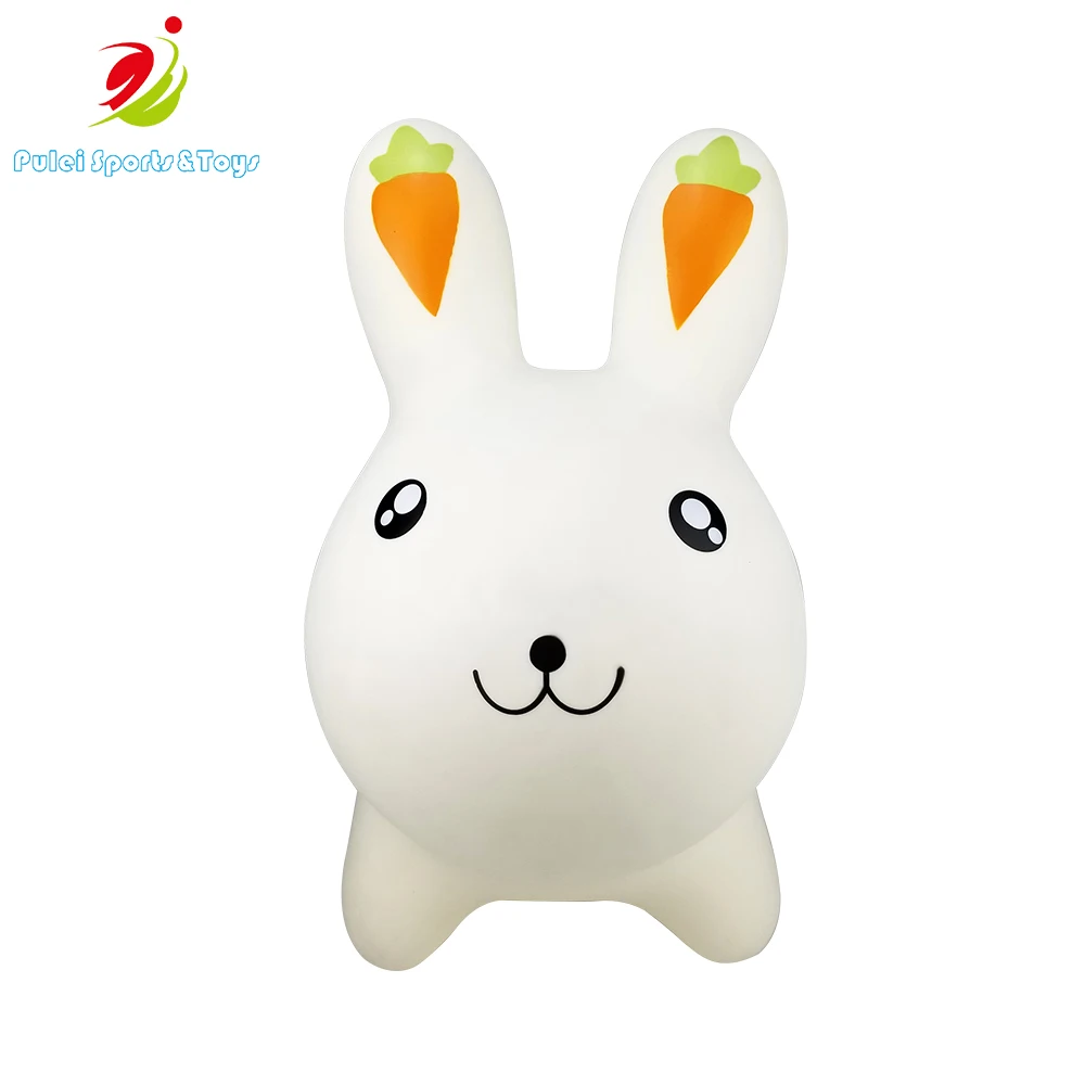 Cheap factory price cute rabbit shape jumping horse bouncy hopper inflatable bouncing animal toys for kids