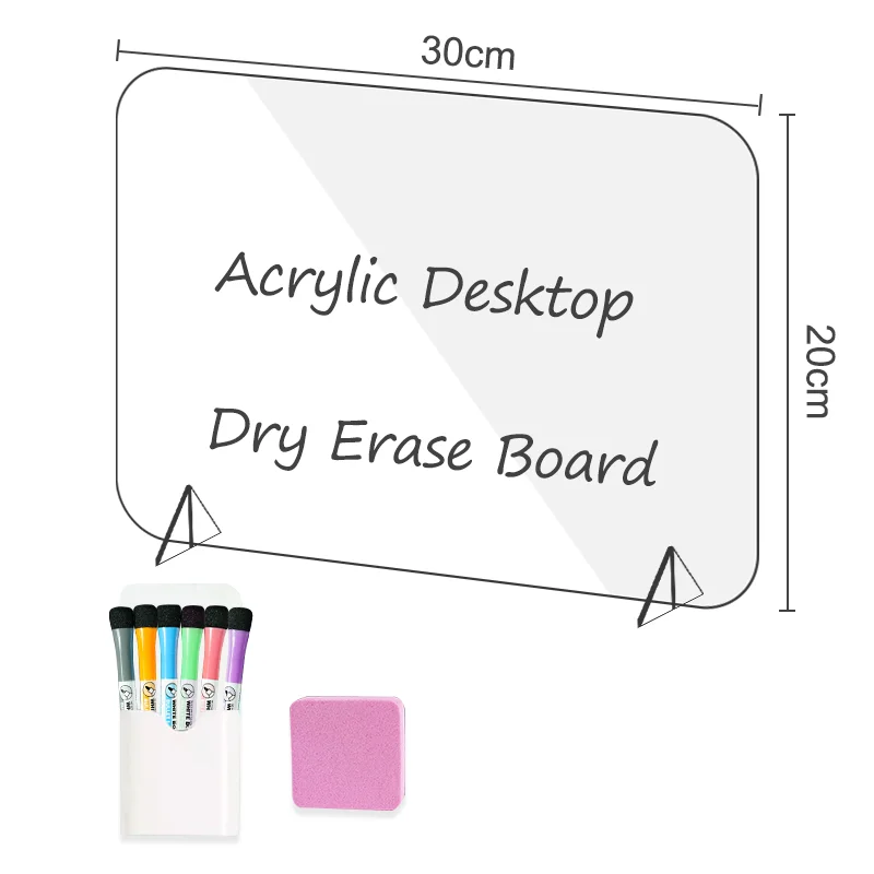 Acrylic 2023 Dry Erase Board Clear Memo Tablet Desktop Display Writing Whiteboard Acrylic Planner With Stand