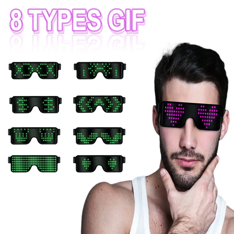 OEM magic party shutter  USB rechargeable light up eye LED glasses Neon glasses