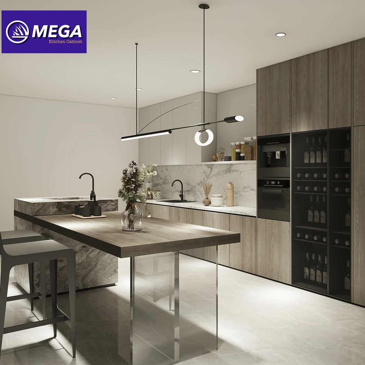 Best sales modular kitchen designs matt  wood grain melamine kitchen cupboard set cabinet design kitchen cabinets & accessories